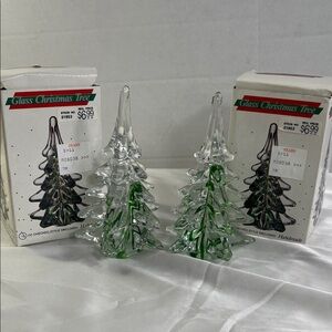 Vintage Fait Main Handmade 1987 Sears Glass Christmas Tree 6” Tall Nostalgia